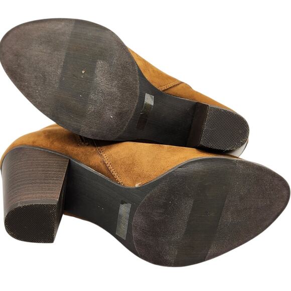 NY&C Brown Suede Ankle Boots with Wood Block Heels – Size 9 - Picture 6 of 7